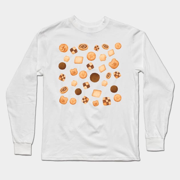 Cute Vanilla and Chocolate cookies Long Sleeve T-Shirt by Smuchie